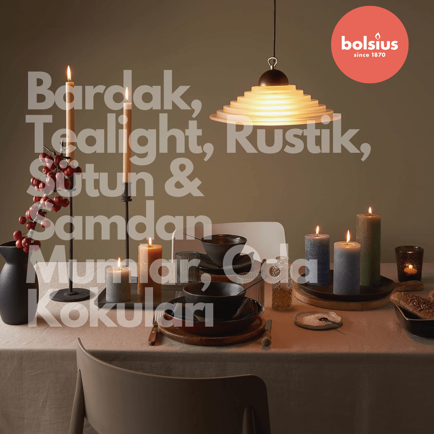 Kızılcık Kokulu, Karışık Renkli 3,5 Saat Yanma Süreli Tealight Mum (30'lu Paket) - Herseyben.deAmbiansbolsius